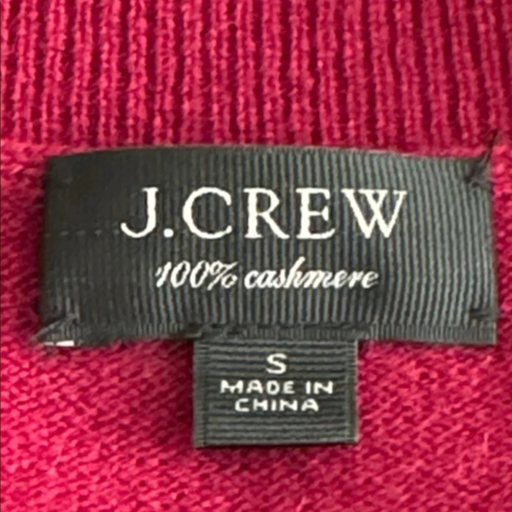 J. CREW Cashmere Sweater Burgundy Wine l3/4 Sleeves Sz S Luxury Soft Fall Winter